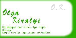 olga kiralyi business card